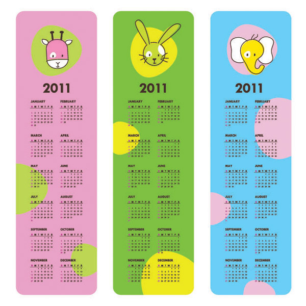 free vector Very cute clip art calendar 2011